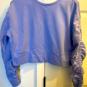 Lavender ruffle sleeve crop top size medium